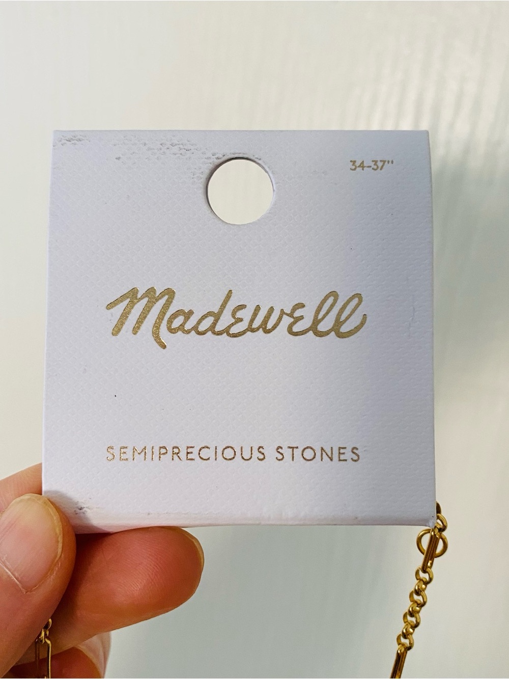 $88 NWT Madewell Semiprecious Tiger's Eye Lapis Stone Gold Chain Charm Necklace - Picture 11 of 12